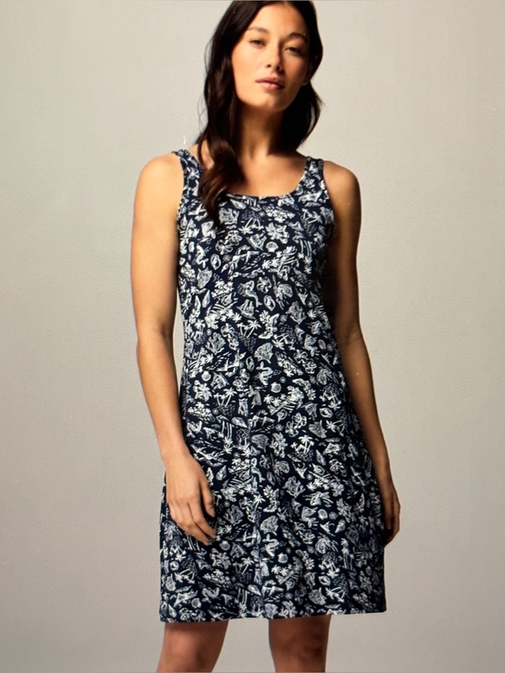 Columbia  PFG Navy & White  Print Dress XXL